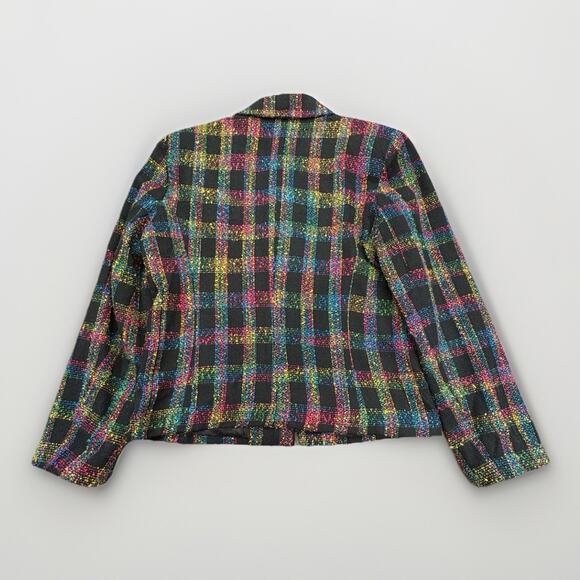 Vintage Paul Harris Design Women’s Zip Jacket Blazer Multicolor Plaid Sz Medium - Picture 3 of 8